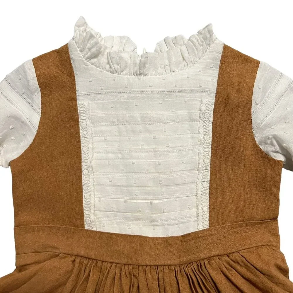 Evie's Closet 3T “The Eyelet Dress” Linen - Lace - Swiss Dot - Picture 3 of 7